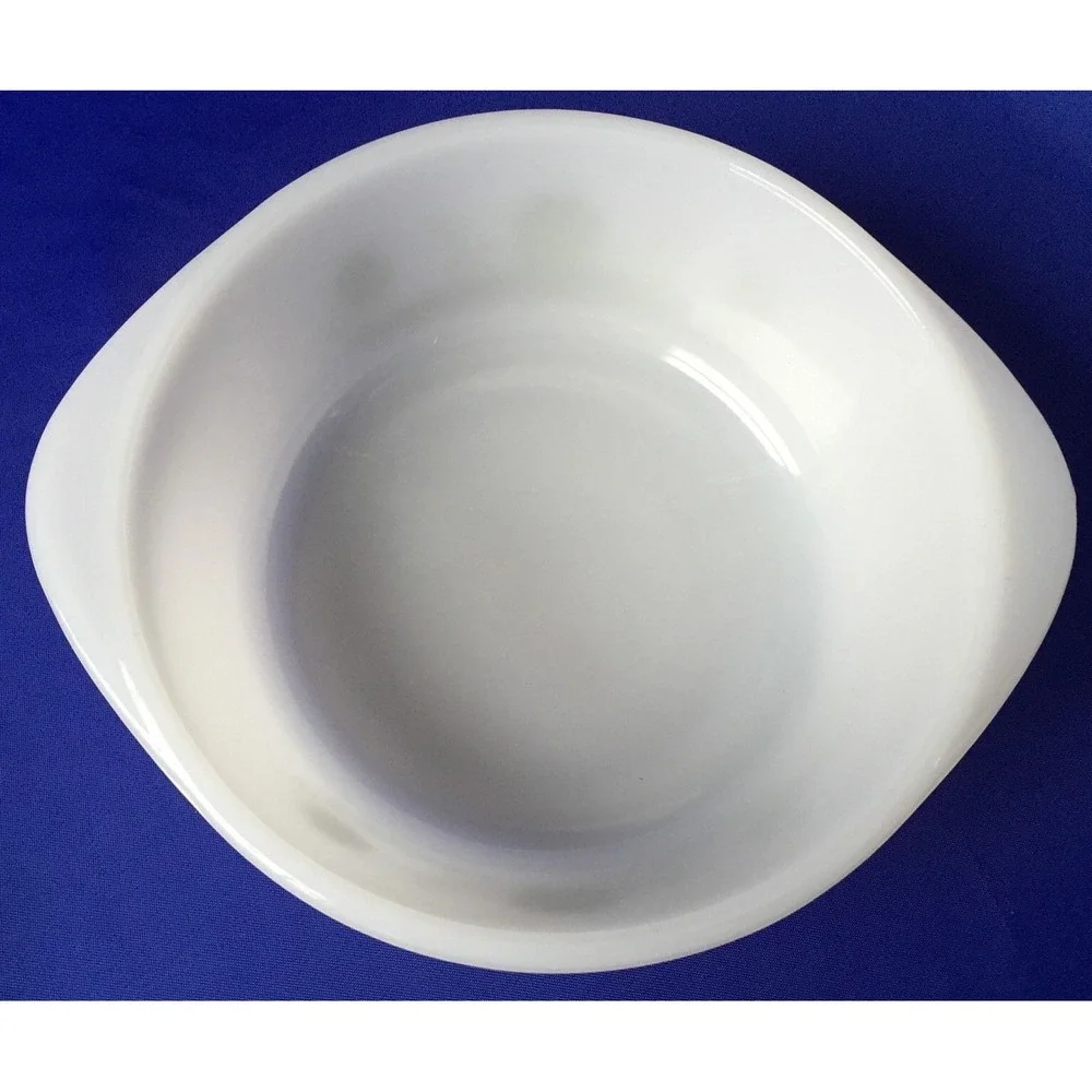 Glass Bake Casserole Dish Milk Glass White Green Daisy‎ Spring Blossom 1.5 QT